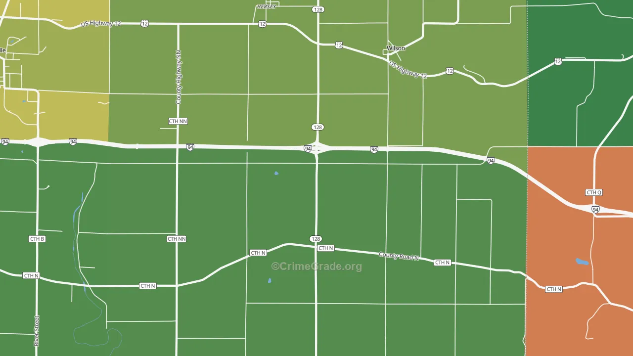 54027, WI Map of Theft Rates