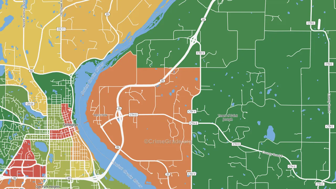 54082, WI Map of Theft Rates