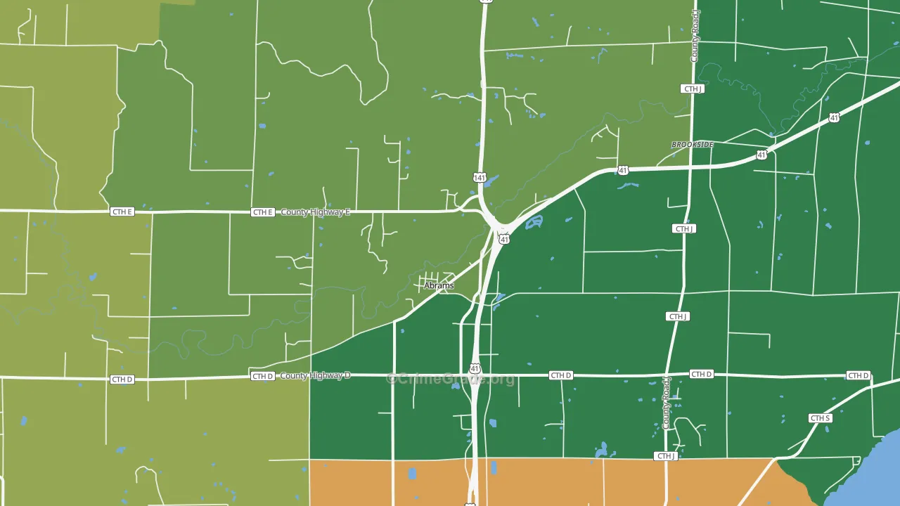 54101, WI Map of Theft Rates