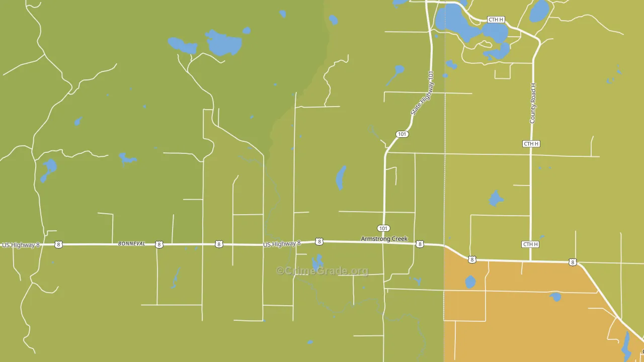 54103, WI Map of Theft Rates