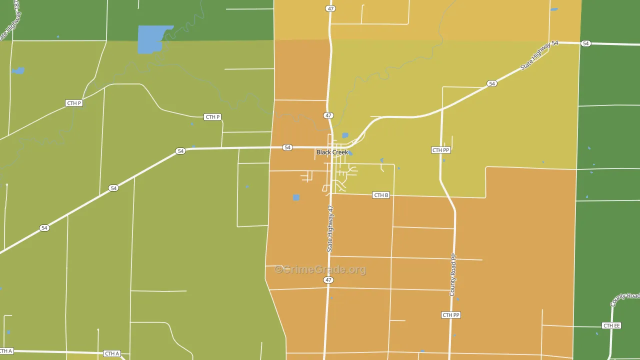 54106, WI Map of Theft Rates