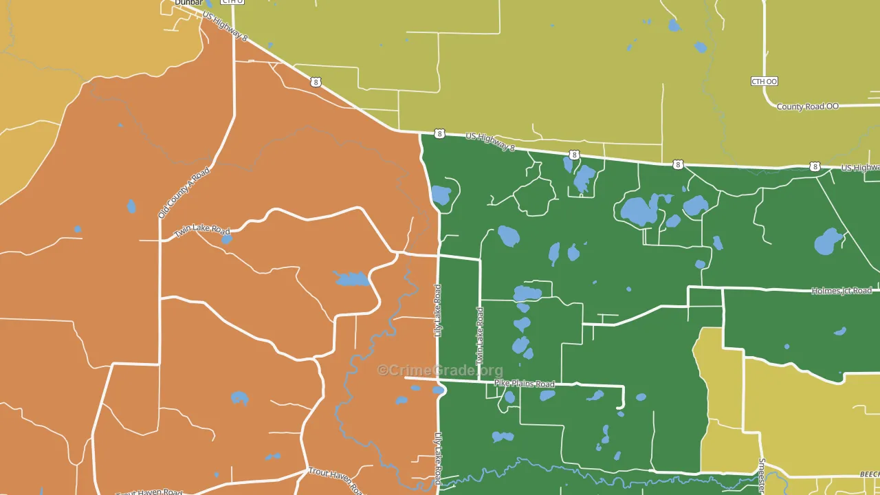 54119, WI Map of Theft Rates