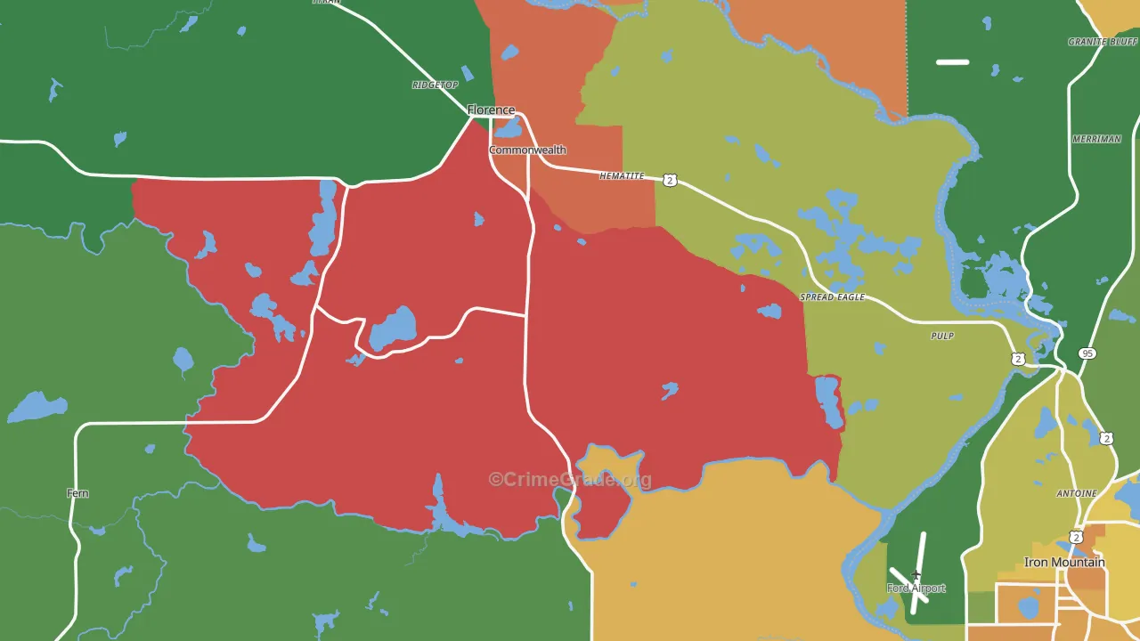54121, WI Map of Theft Rates