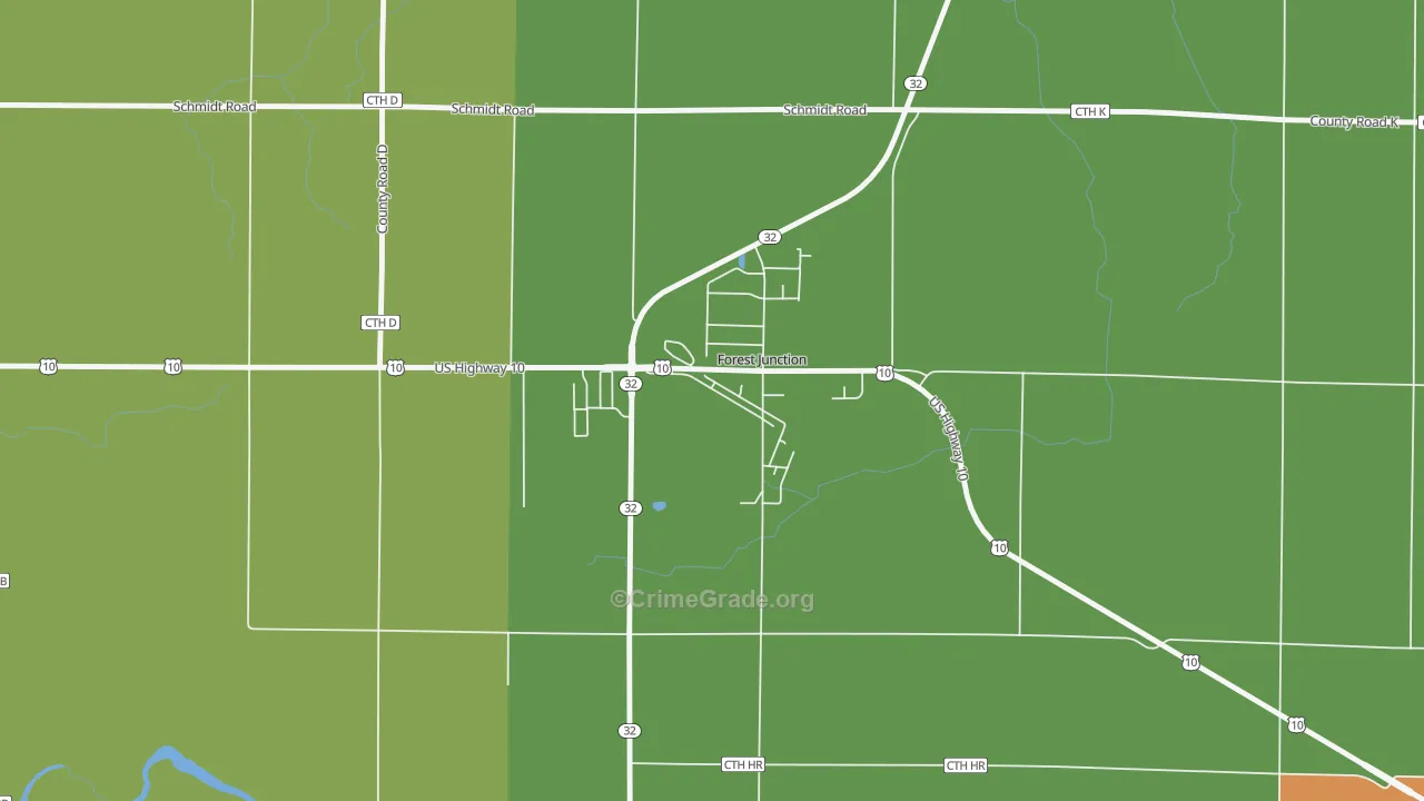 54123, WI Map of Theft Rates