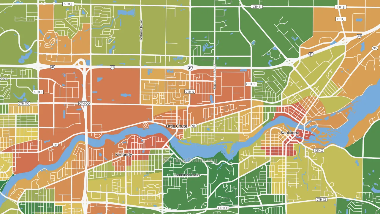 54140, WI Map of Theft Rates
