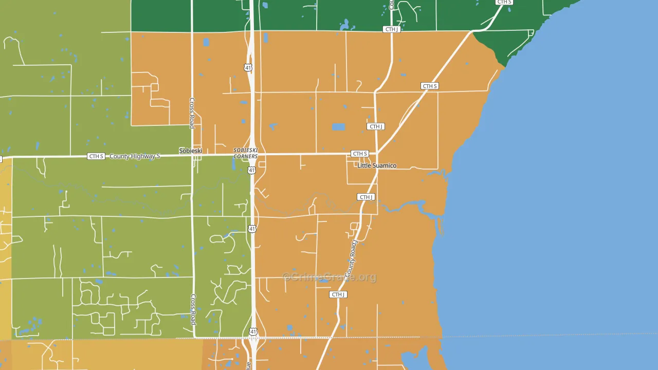 54141, WI Map of Theft Rates