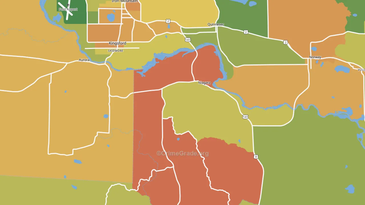 54151, WI Map of Theft Rates