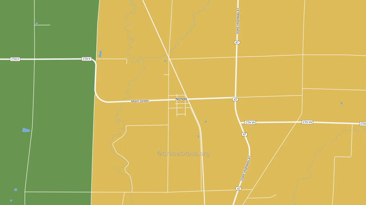 54152, WI Map of Theft Rates