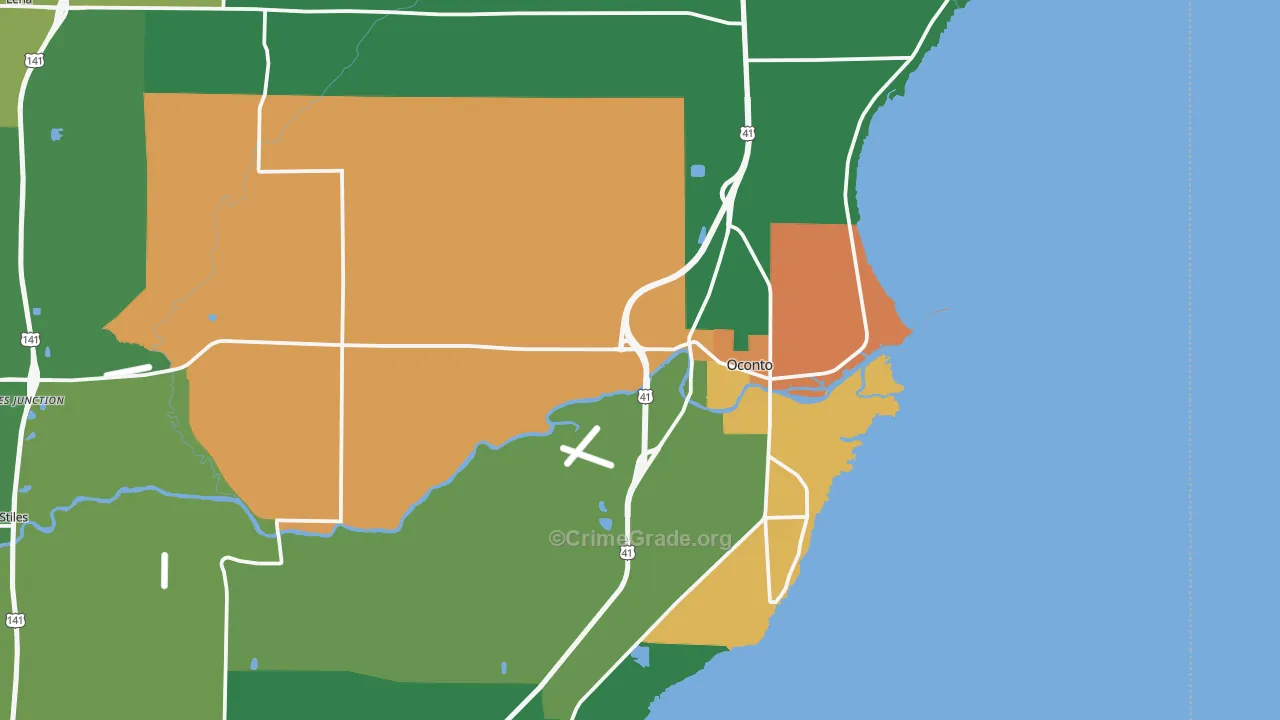 54153, WI Map of Theft Rates