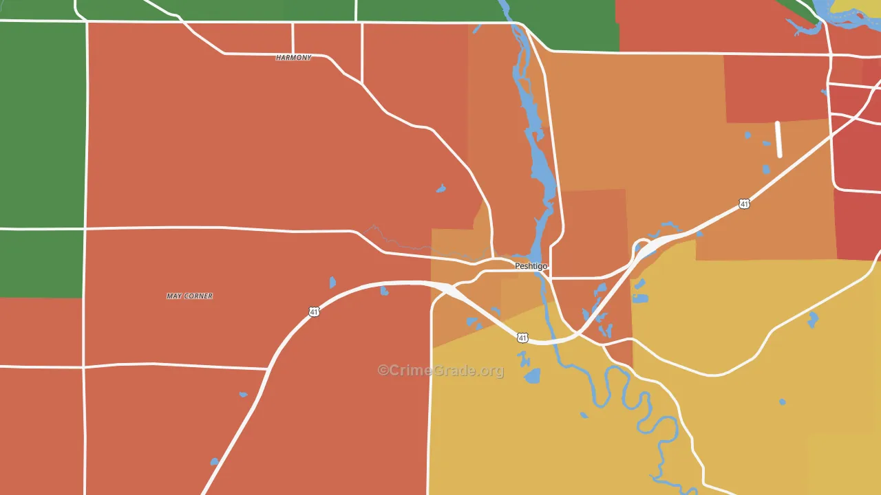 54157, WI Map of Theft Rates