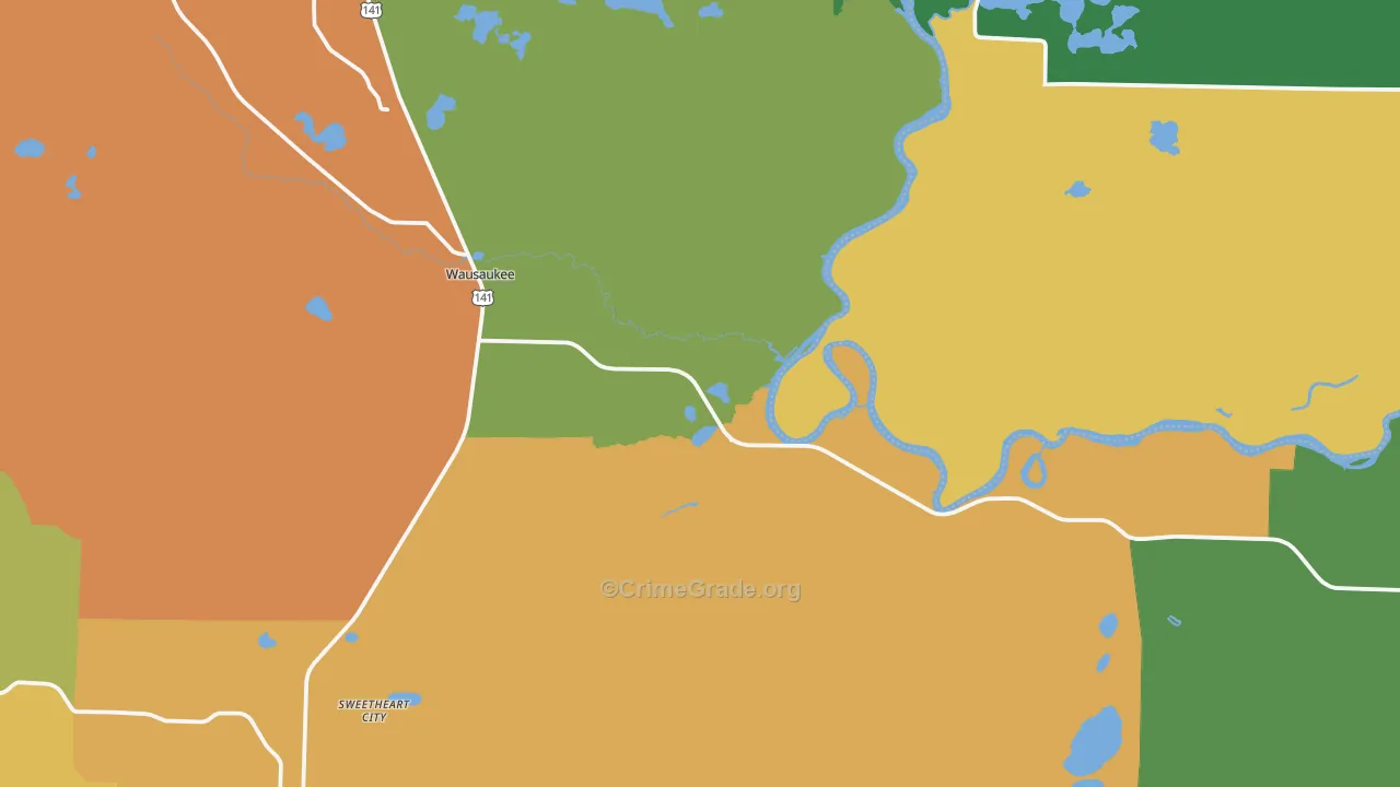 54177, WI Map of Theft Rates