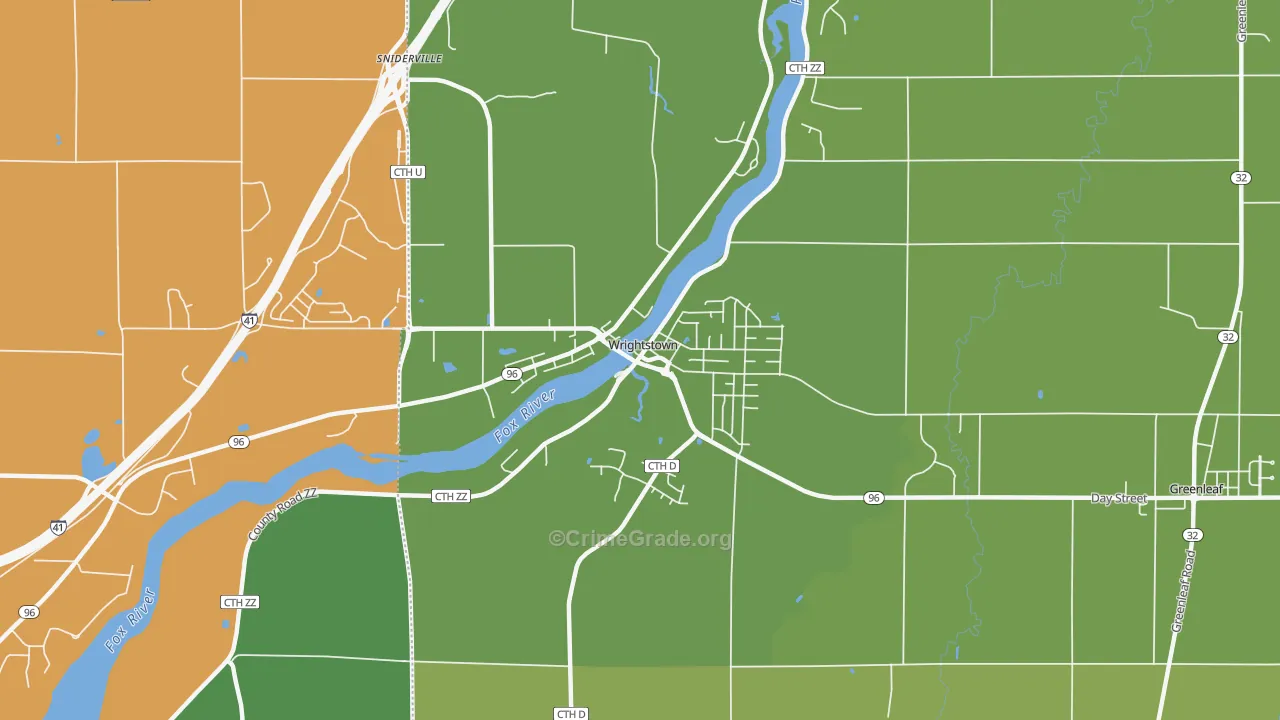 54180, WI Map of Theft Rates