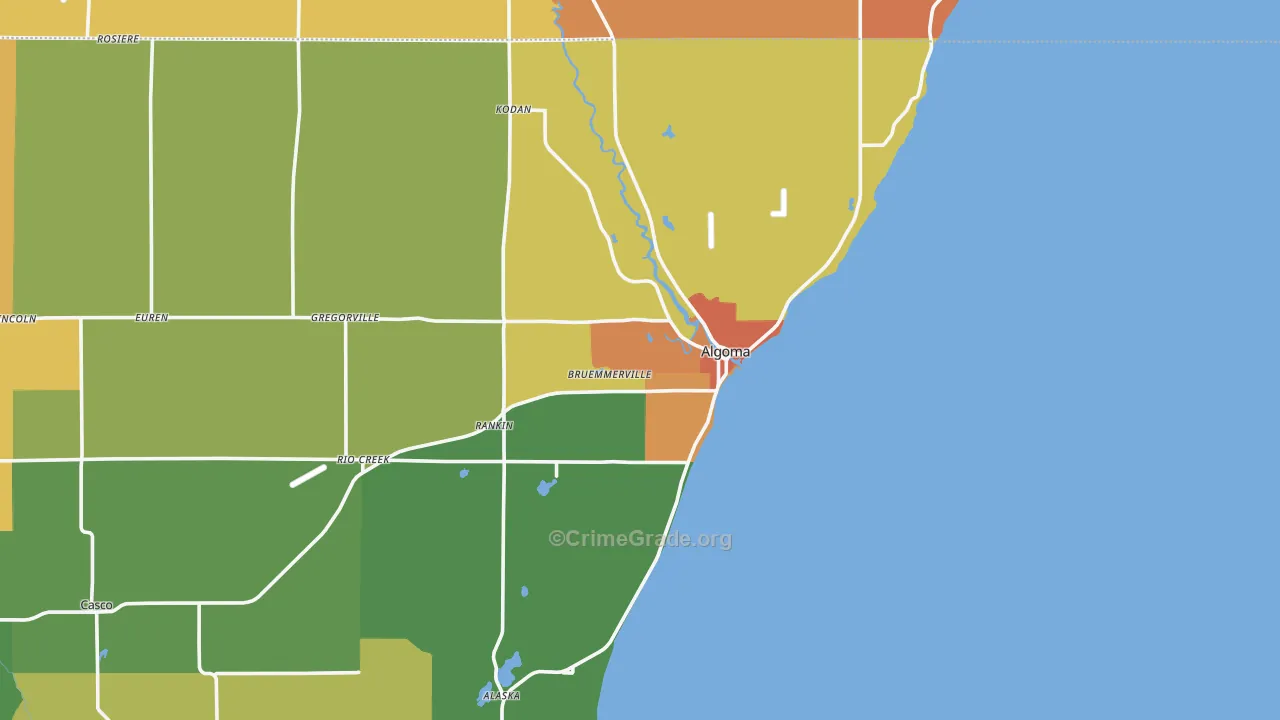54201, WI Map of Theft Rates