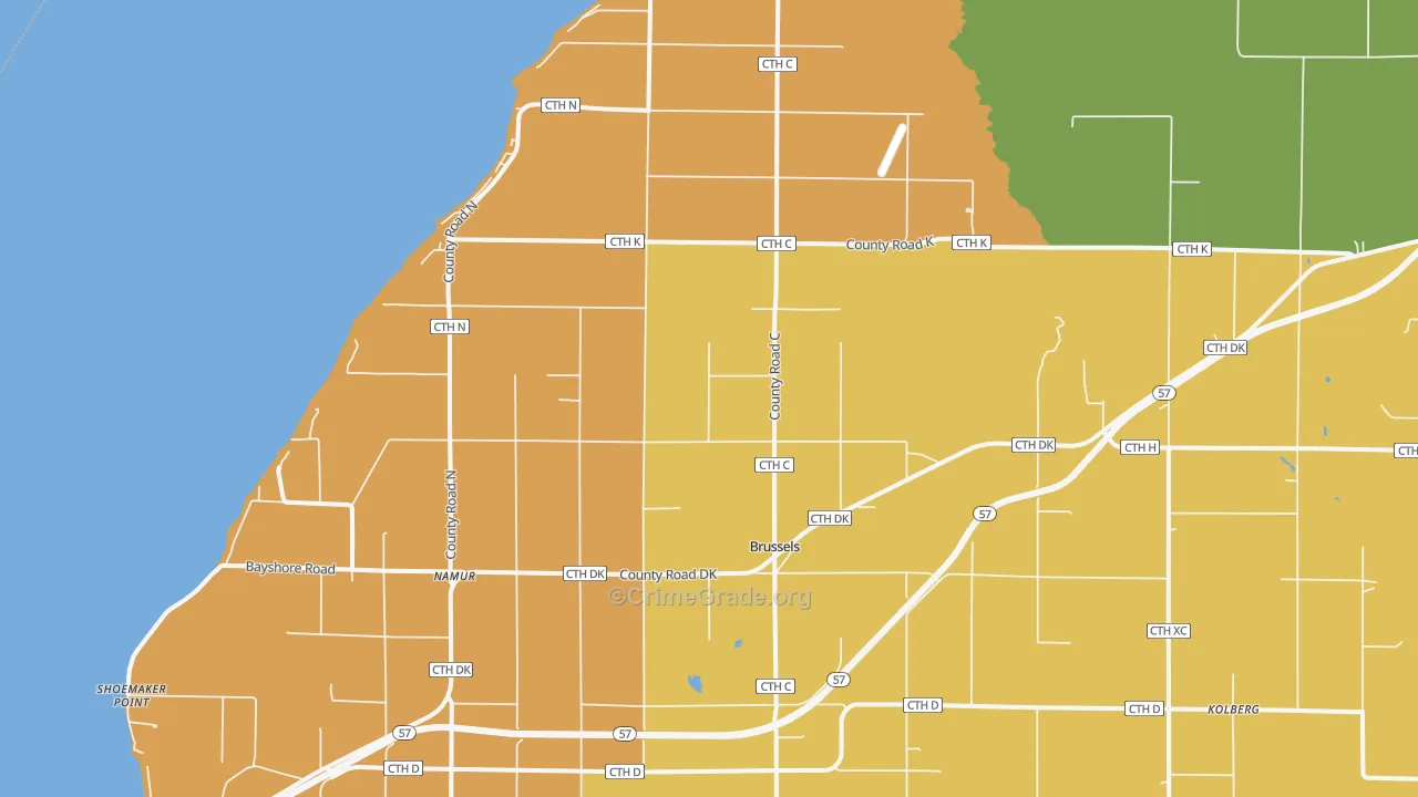 54204, WI Map of Theft Rates