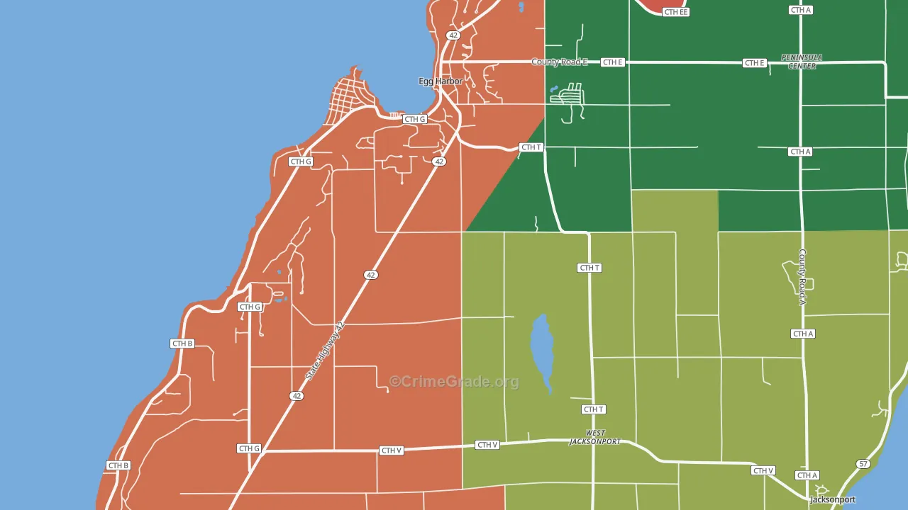 54209, WI Map of Theft Rates
