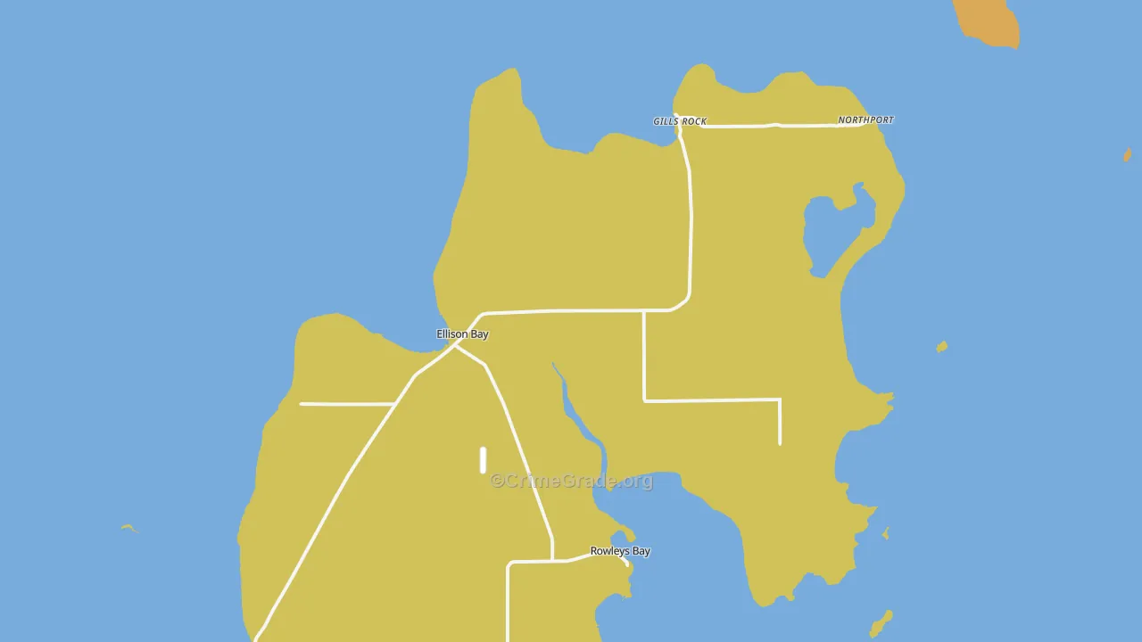 54210, WI Map of Theft Rates