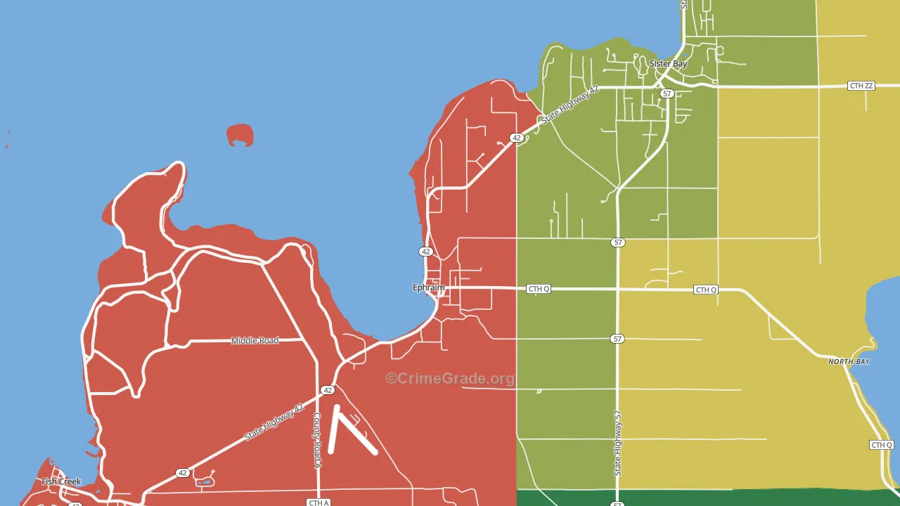 54211, WI Map of Theft Rates