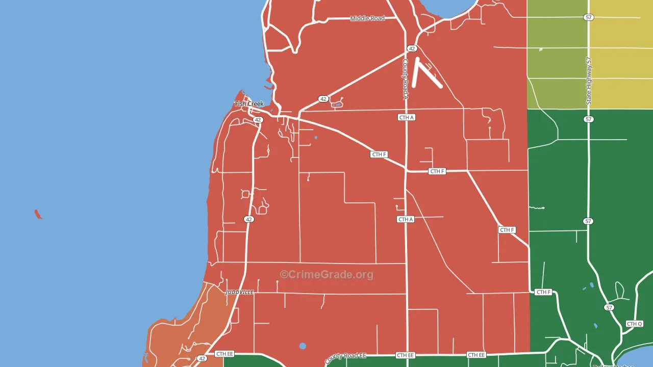 54212, WI Map of Theft Rates