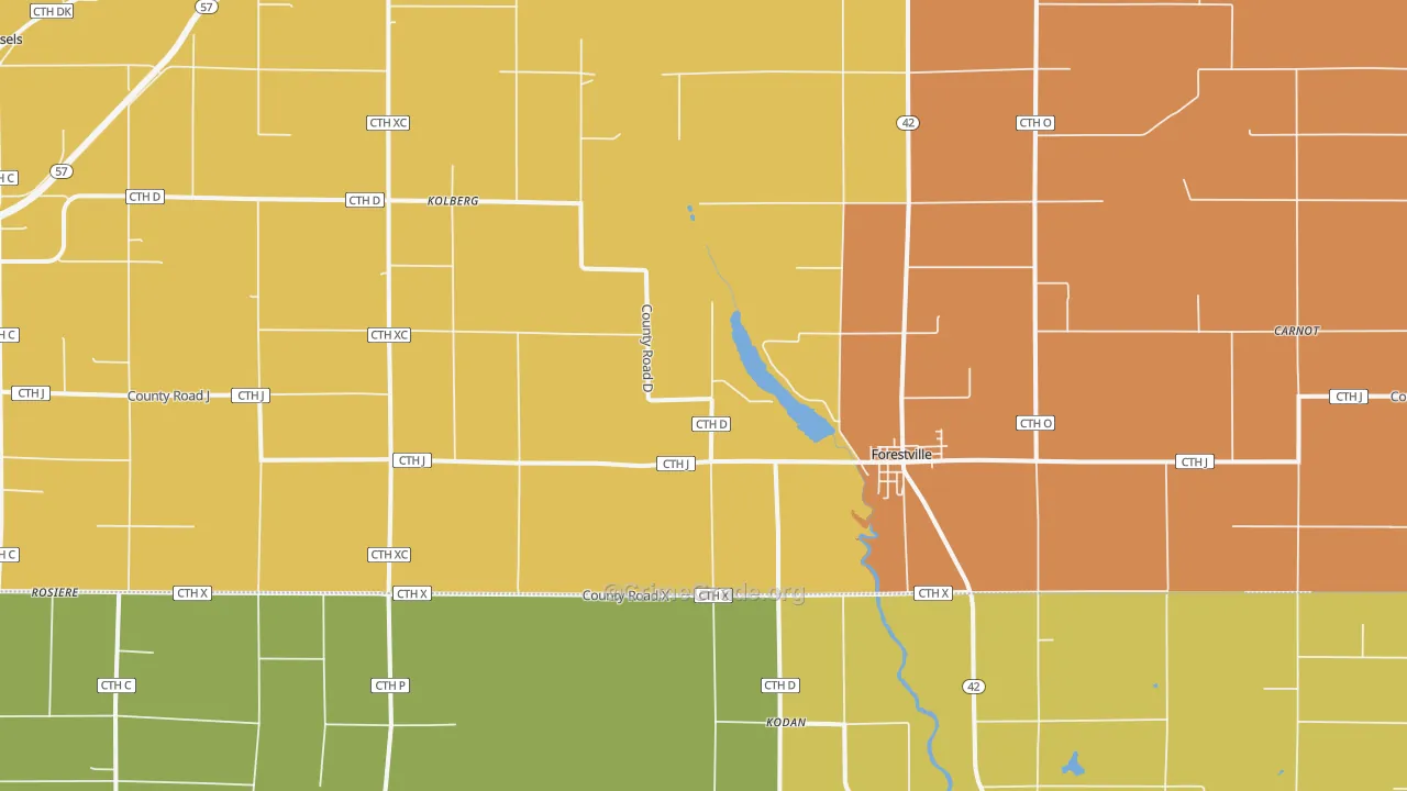 54213, WI Map of Theft Rates