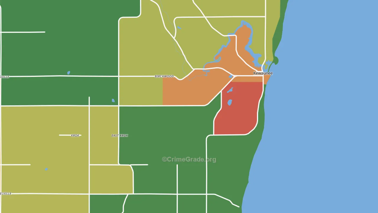 54216, WI Map of Theft Rates