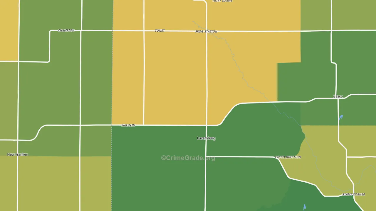 54217, WI Map of Theft Rates