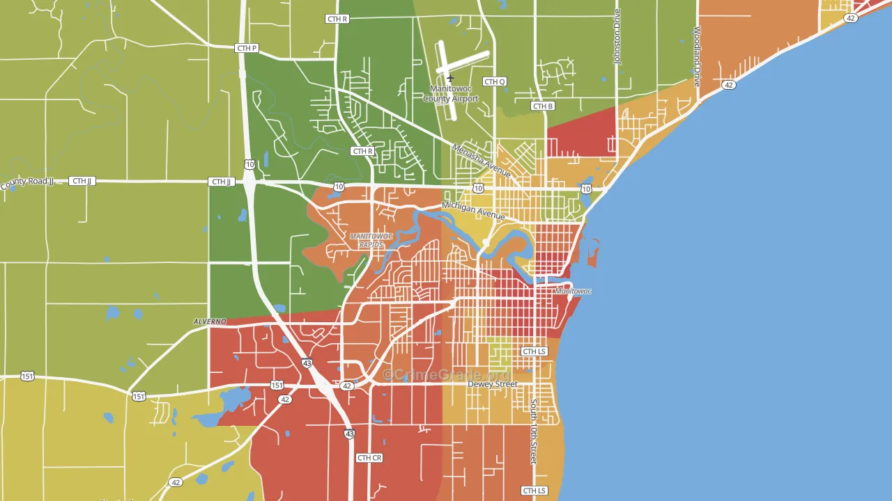 54220, WI Map of Theft Rates