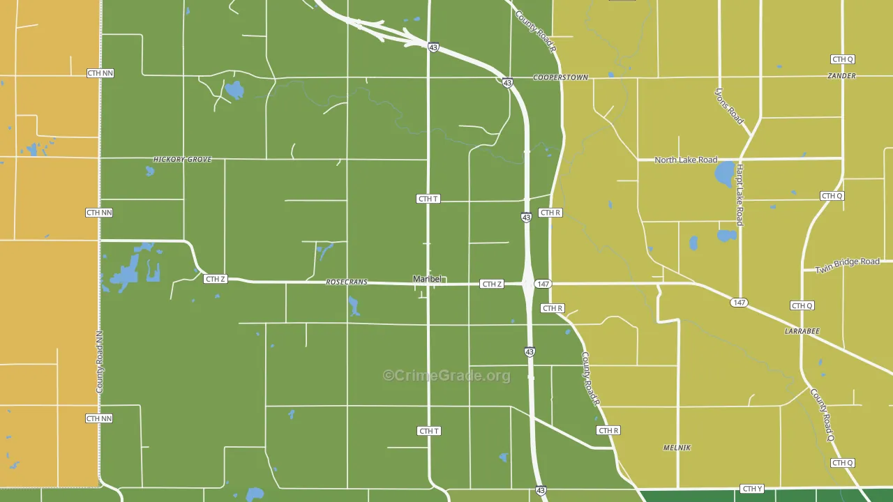 54227, WI Map of Theft Rates