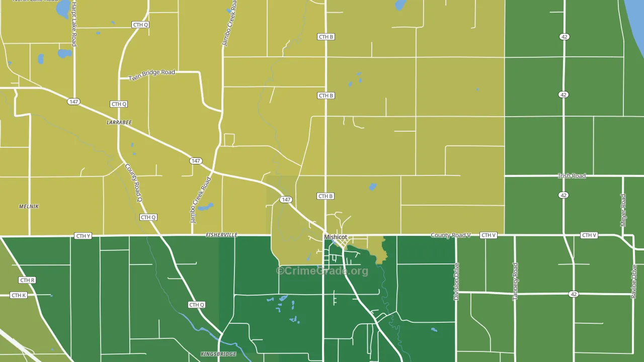 54228, WI Map of Theft Rates