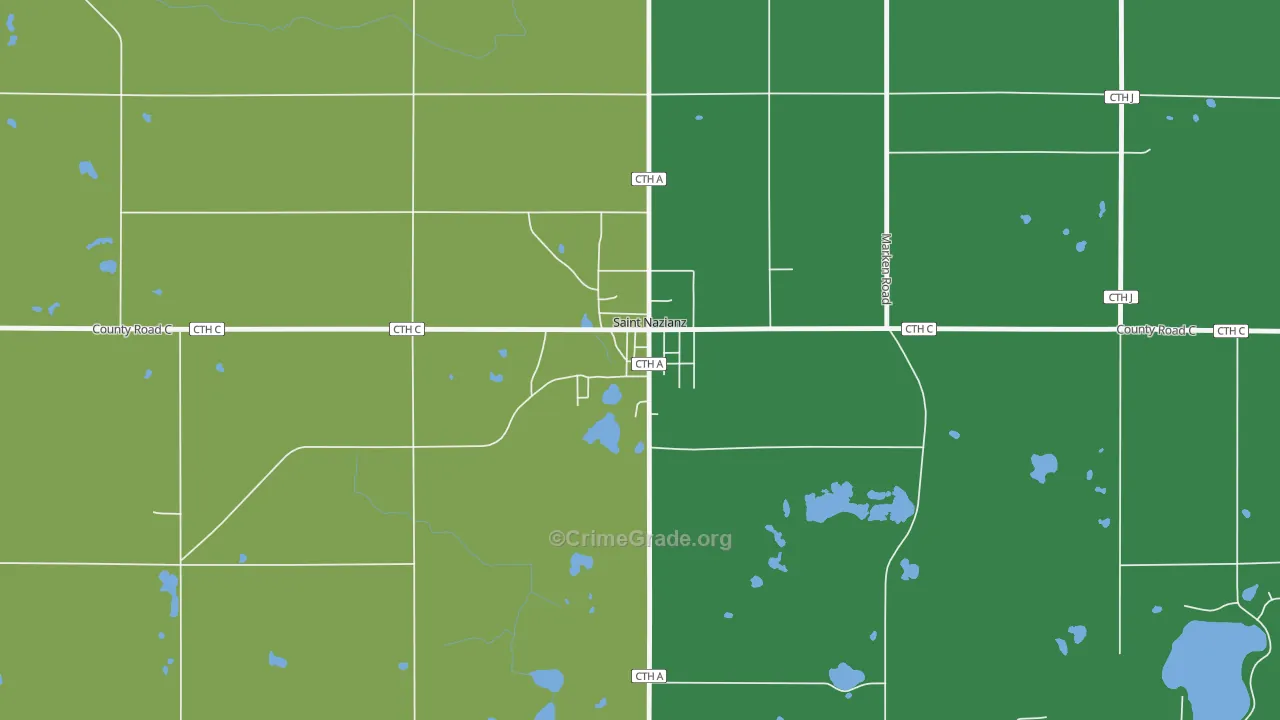 54232, WI Map of Theft Rates