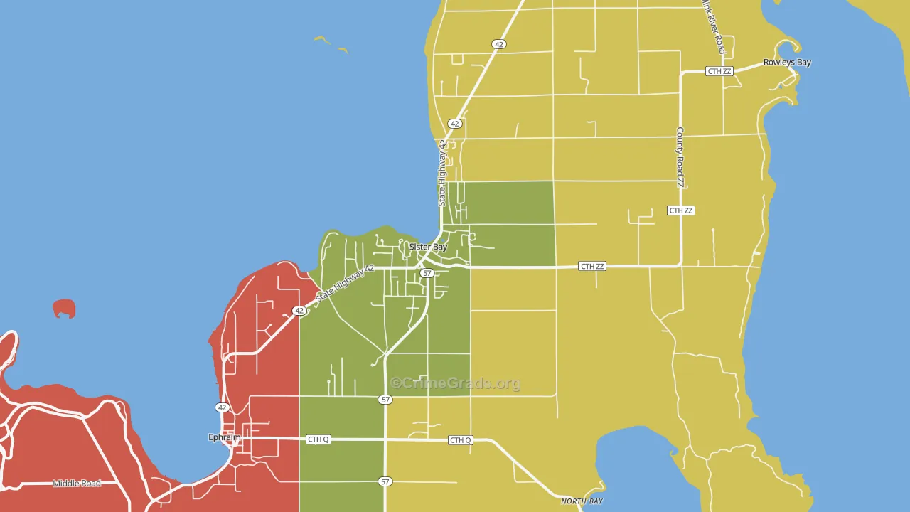 54234, WI Map of Theft Rates