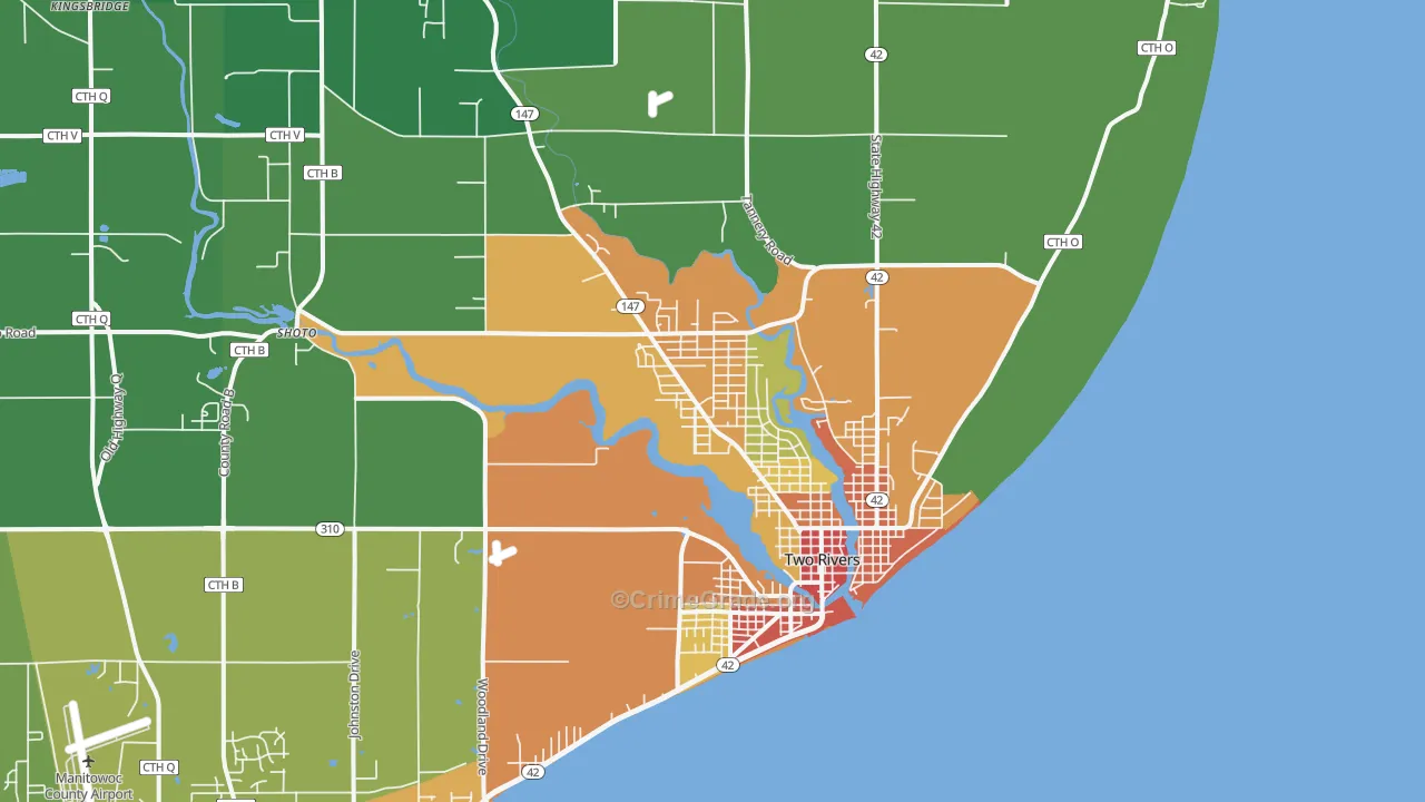 54241, WI Map of Theft Rates