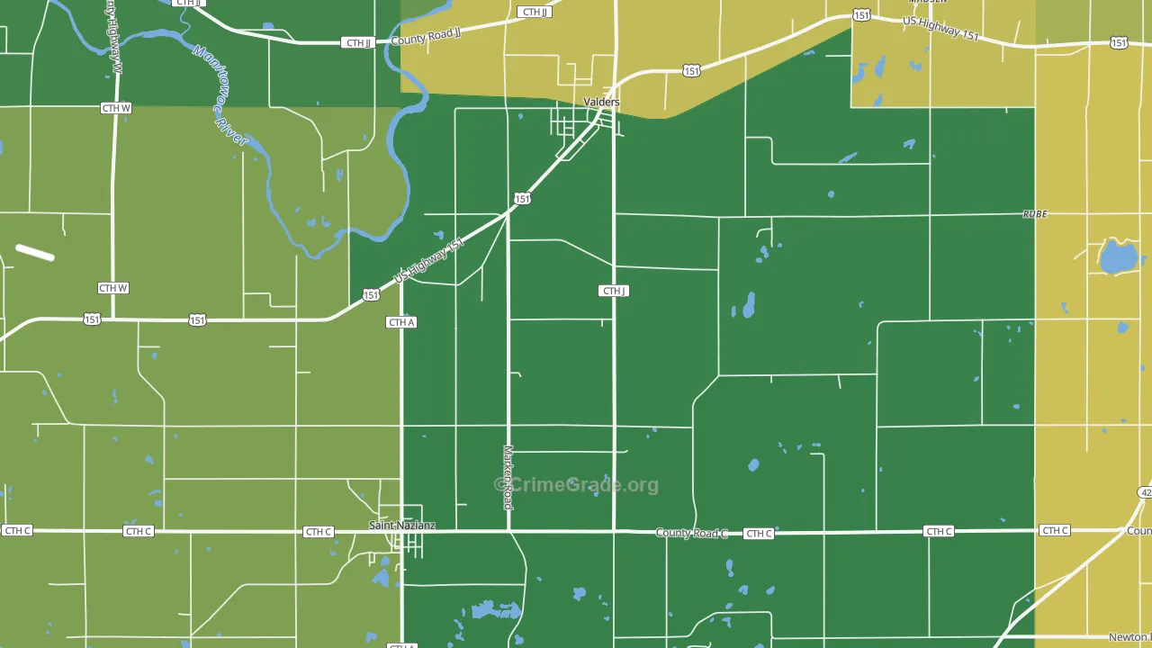 54245, WI Map of Theft Rates