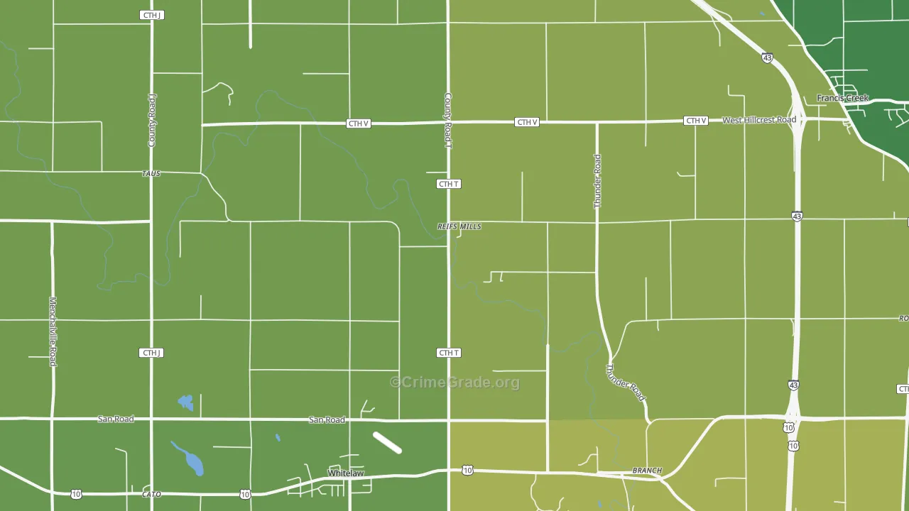 54247, WI Map of Theft Rates