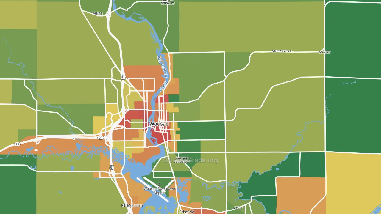 54403, WI Map of Theft Rates