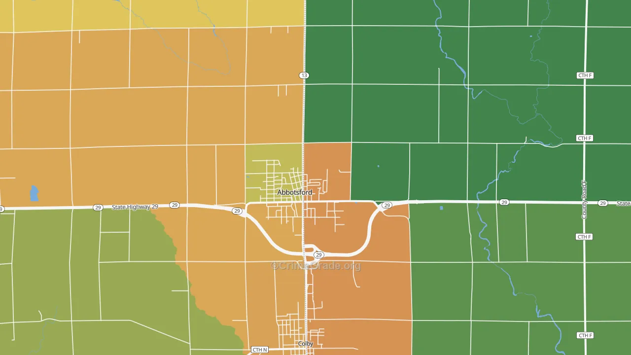 54405, WI Map of Theft Rates