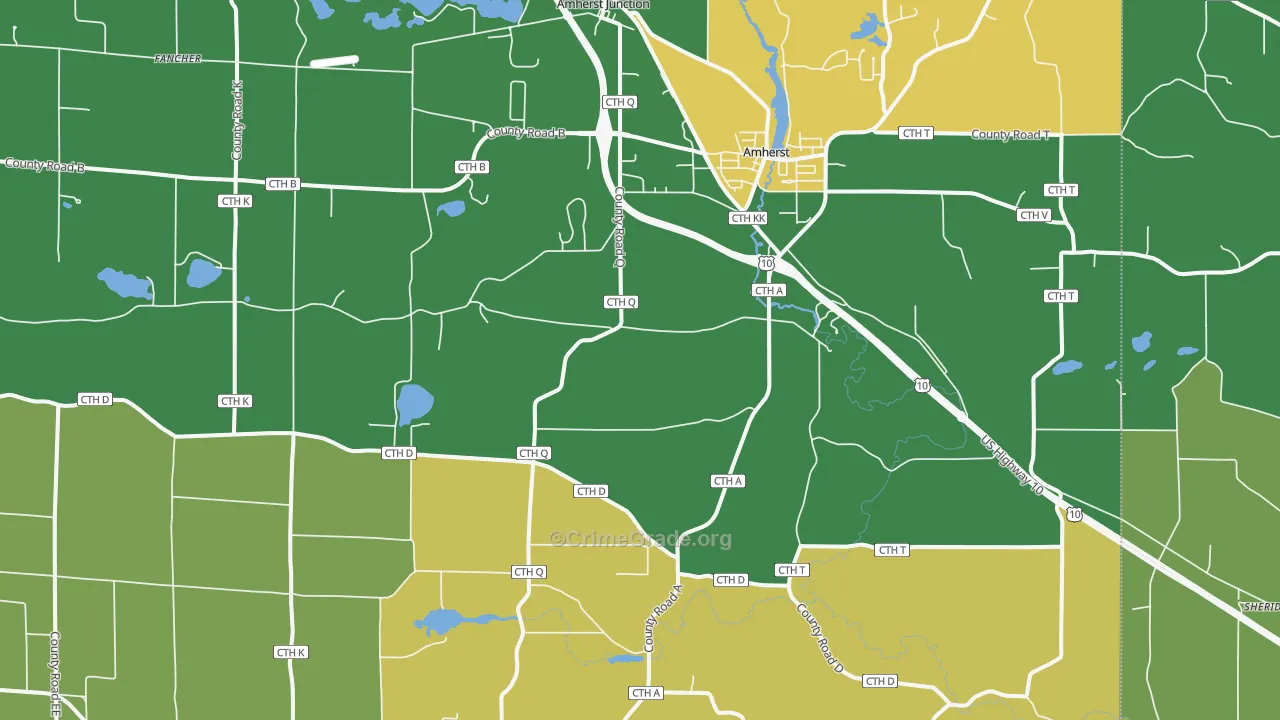 54406, WI Map of Theft Rates