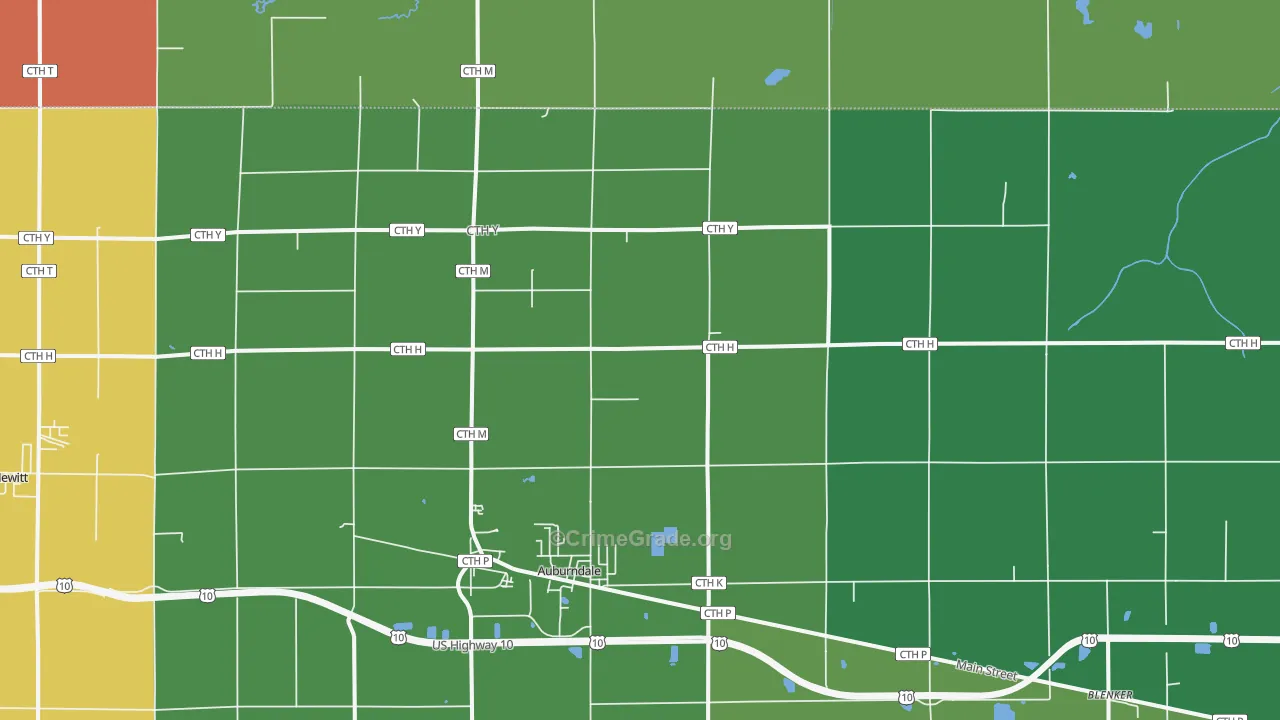 54412, WI Map of Theft Rates