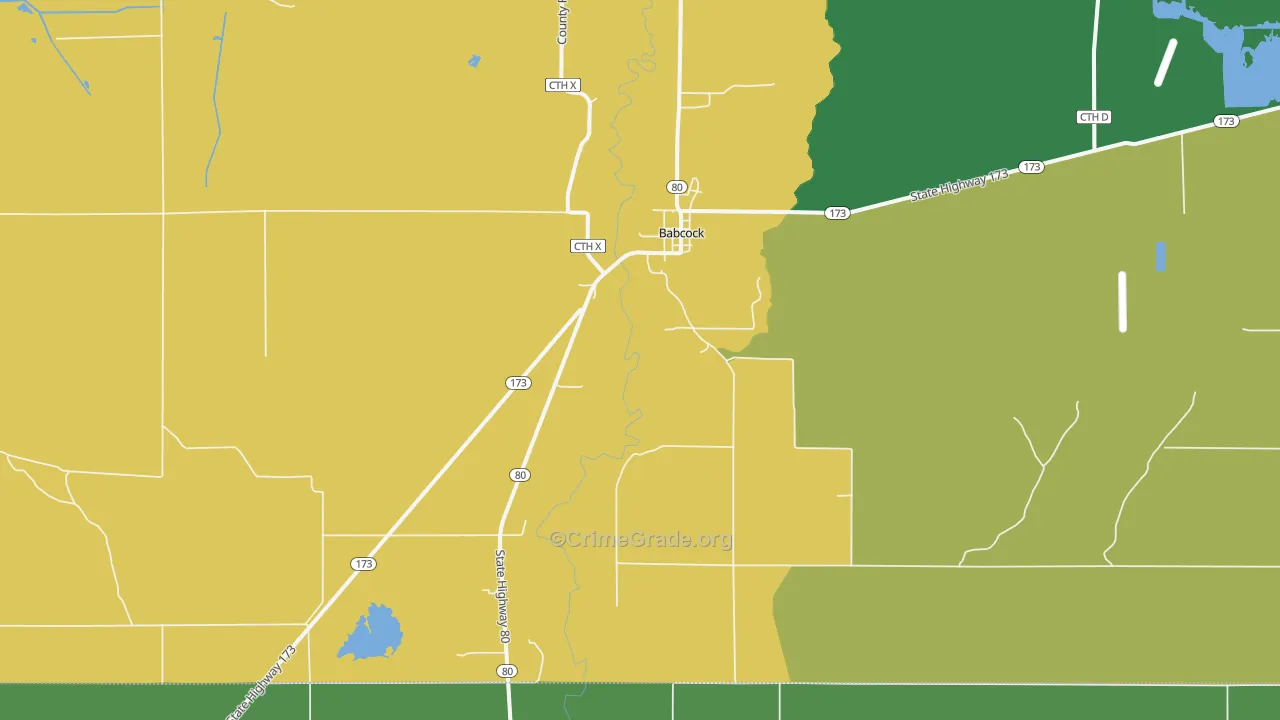 54413, WI Map of Theft Rates
