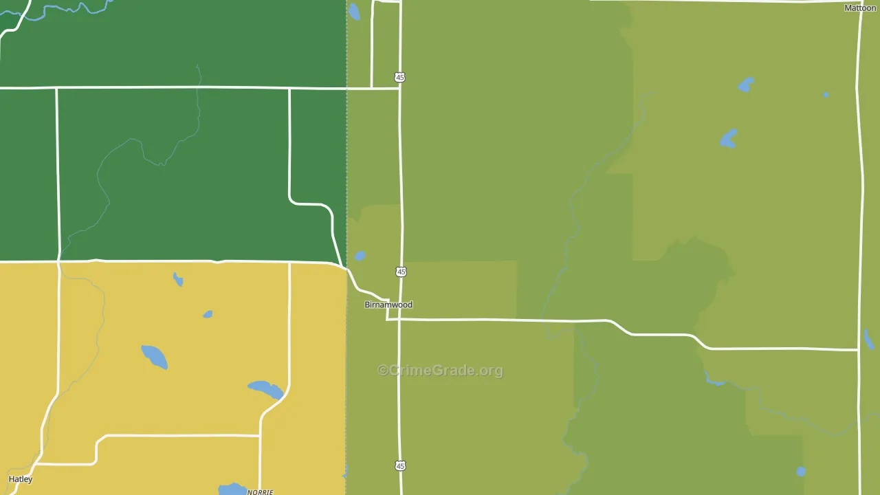 54414, WI Map of Theft Rates