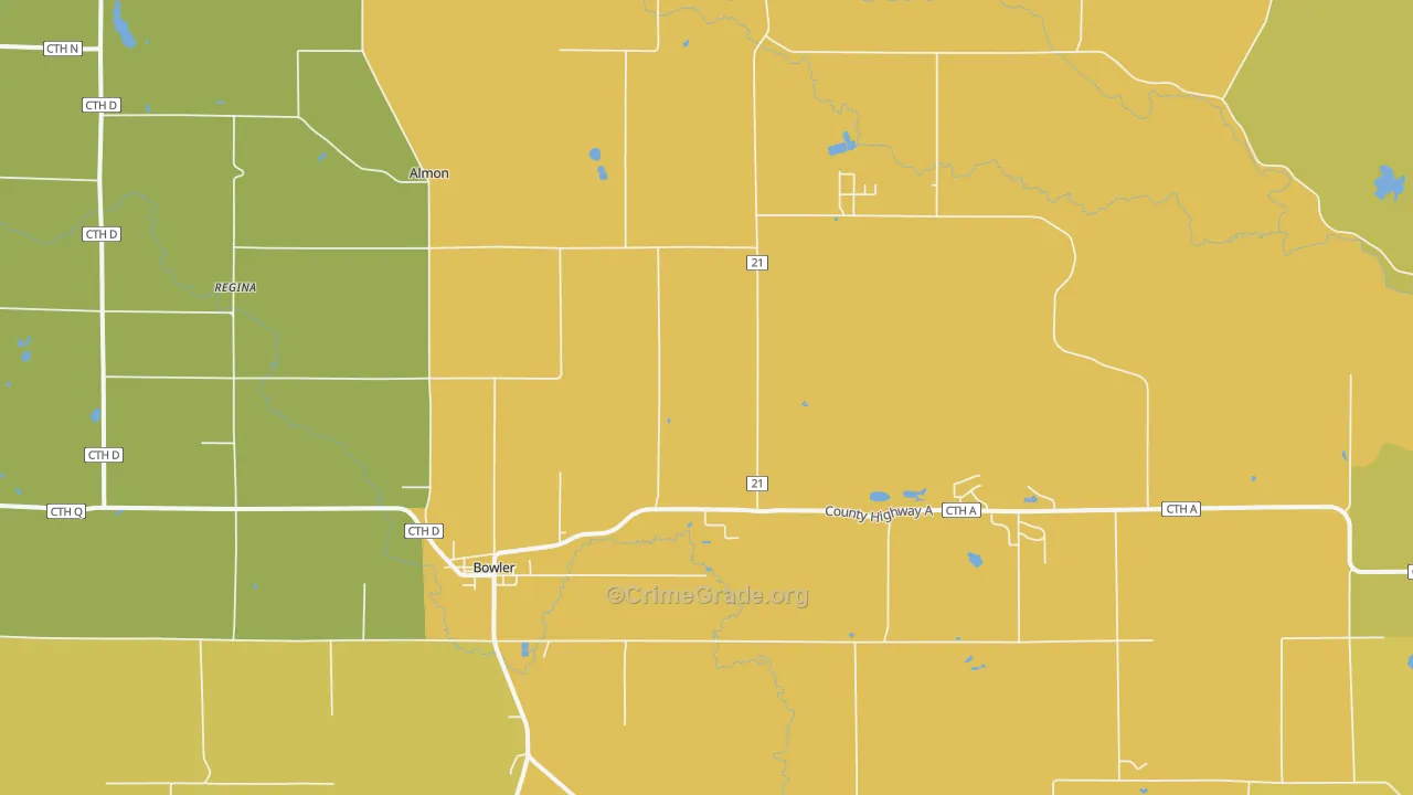 54416, WI Map of Theft Rates