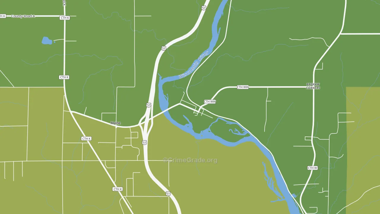 54417, WI Map of Theft Rates
