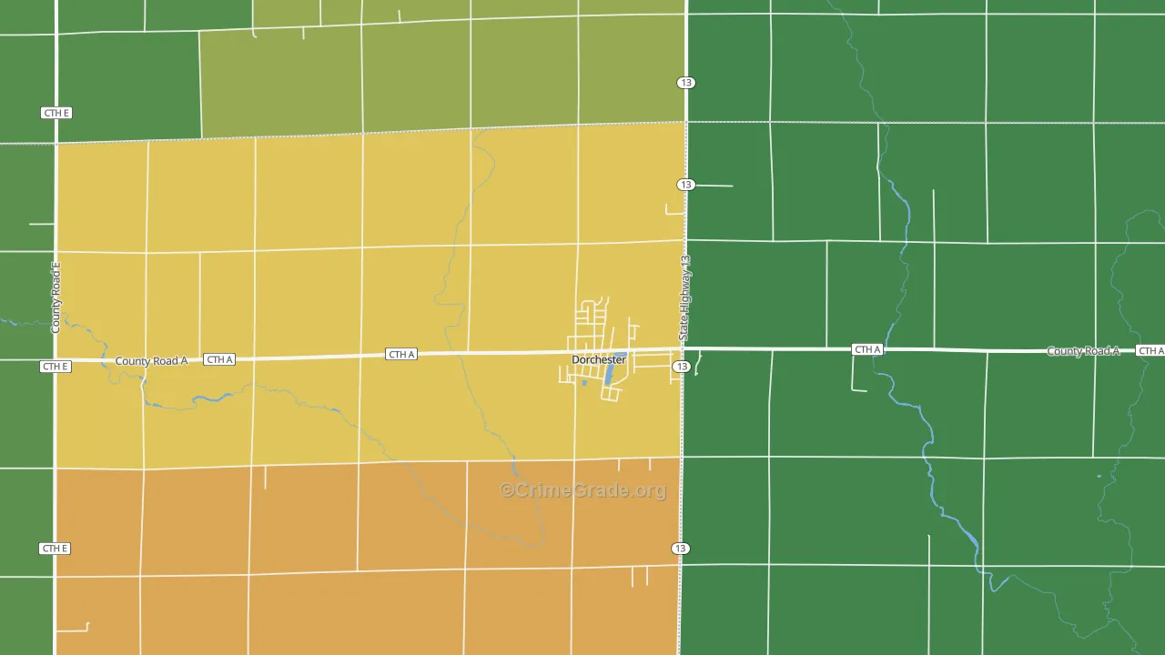 54425, WI Map of Theft Rates