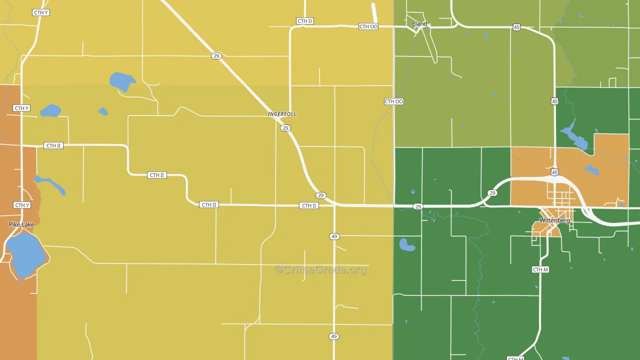 54427, WI Map of Theft Rates