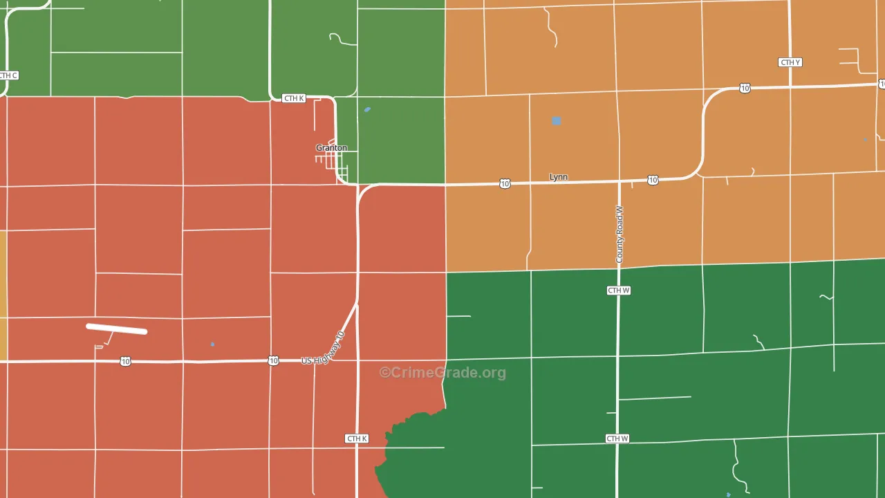 54436, WI Map of Theft Rates