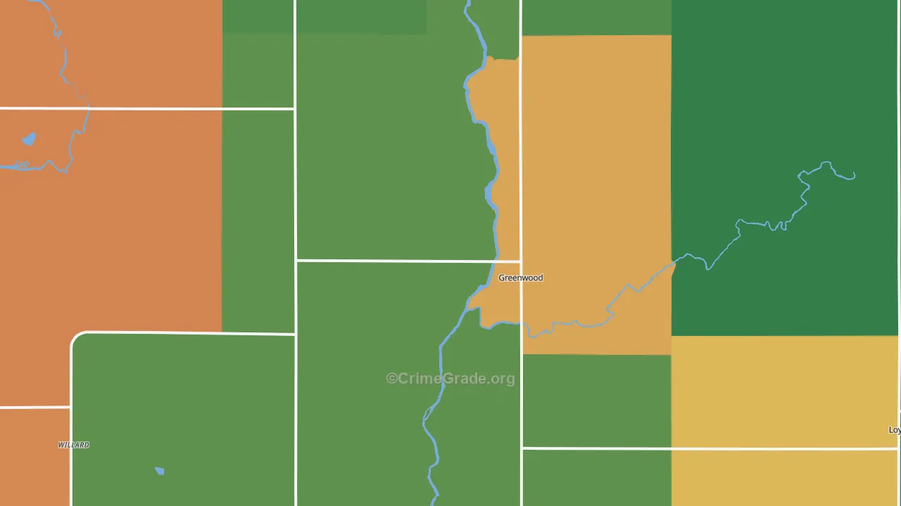 54437, WI Map of Theft Rates