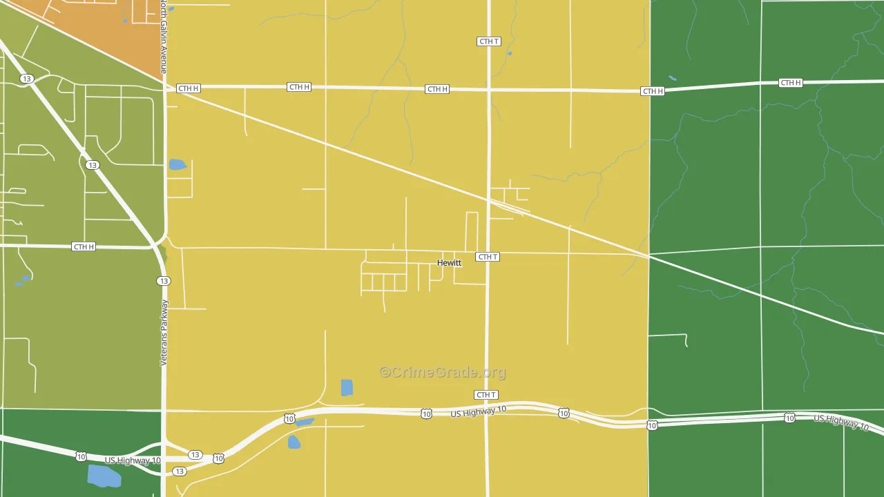 54441, WI Map of Theft Rates