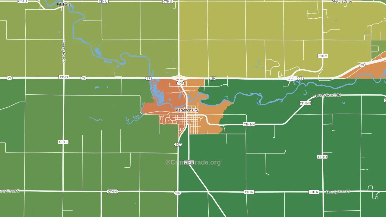 54448, WI Map of Theft Rates
