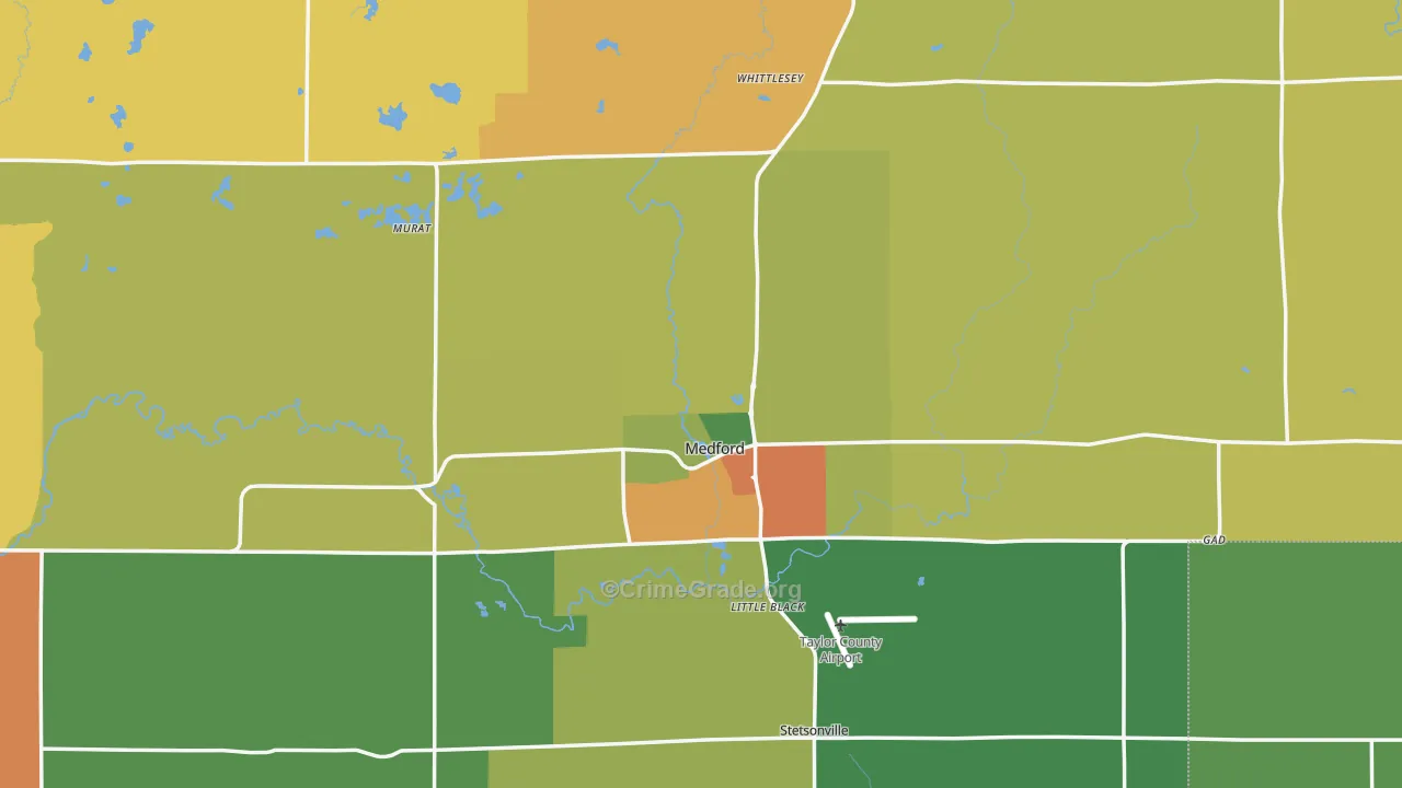 54451, WI Map of Theft Rates