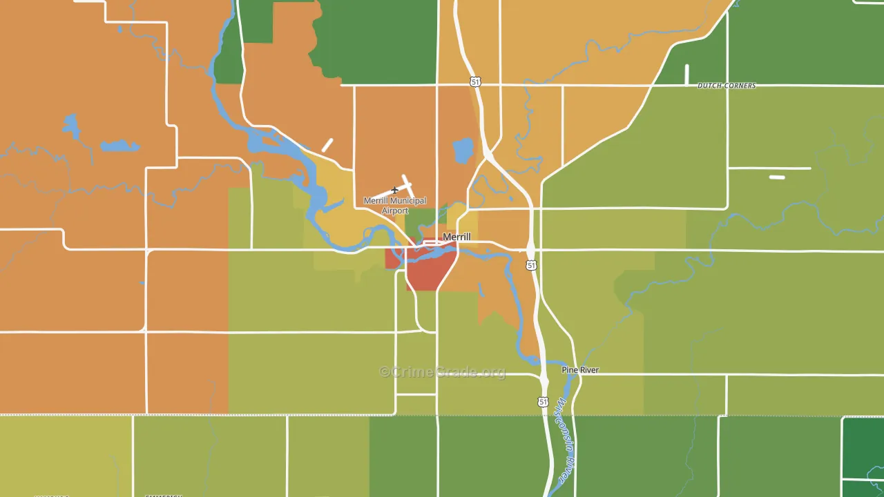 54452, WI Map of Theft Rates