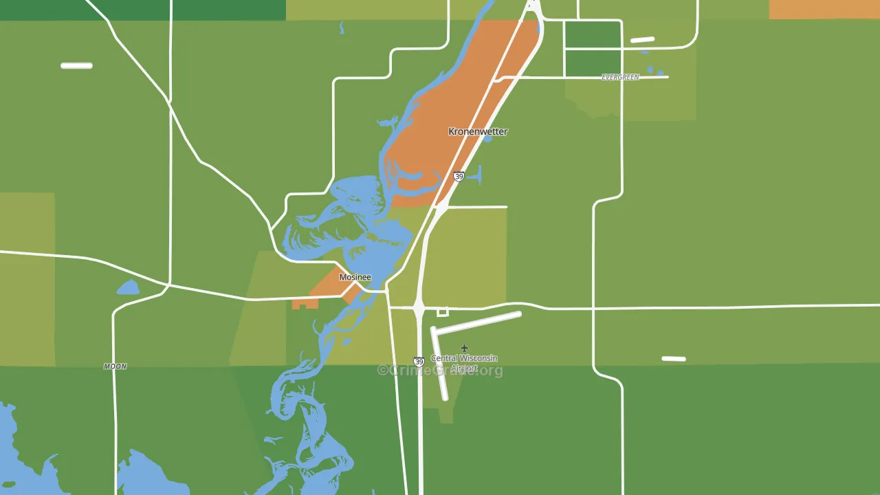 54455, WI Map of Theft Rates